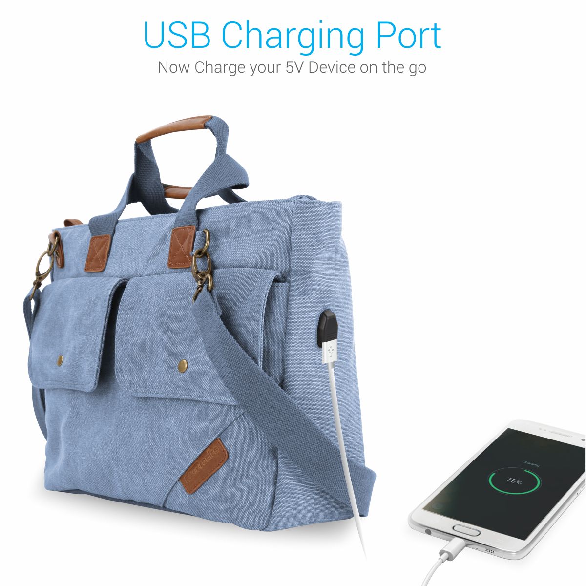 Portronics Por 868 Blue Canvas Laptop Office Bag College Portronics Por 868 Blue Canvas Laptop Office Bag College