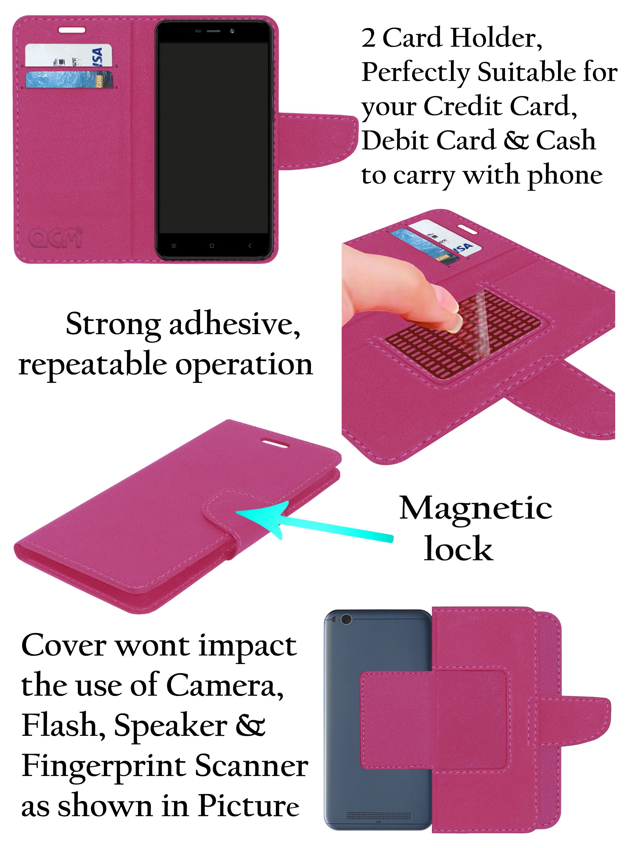 OPPO A71 2018 Flip Cover by ACM Pink Flip Covers line at Low OPPO A71 2018 Flip Cover by ACM Pink