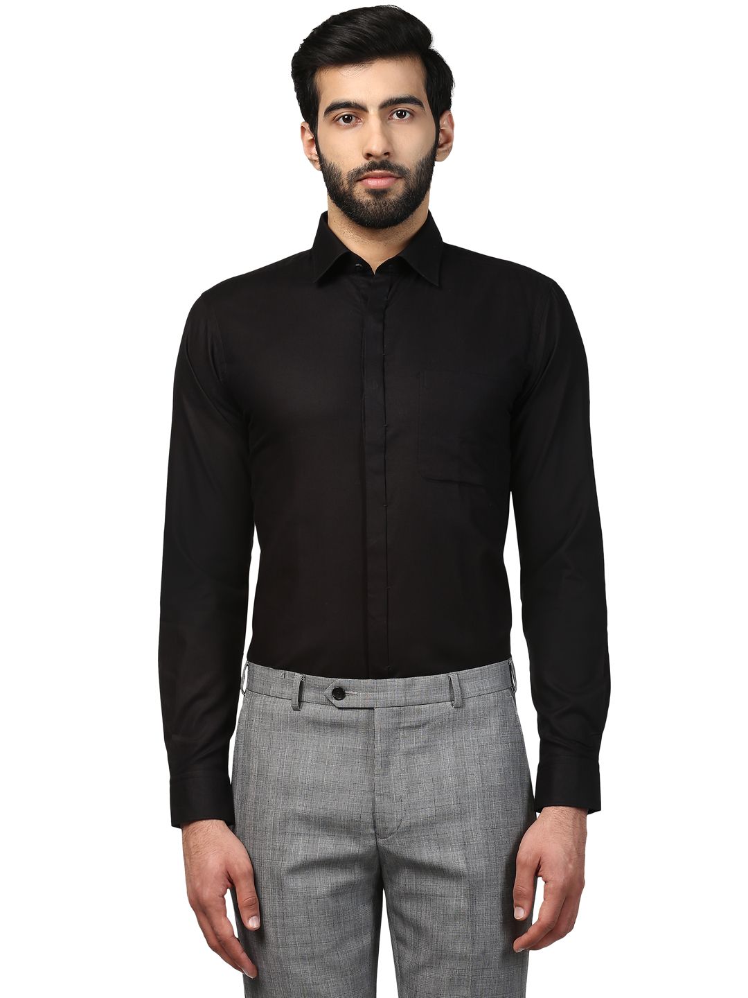 black slim fit shirt online