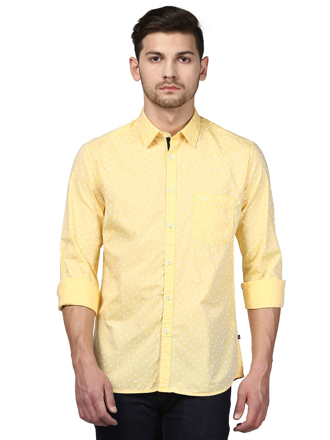 Parx Yellow Slim Fit Shirt - Buy Parx Yellow Slim Fit Shirt Online at ...