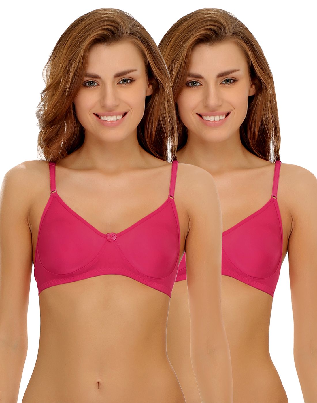     			Clovia Pack of 2 Cotton Non Padded Women's T-Shirt Bra ( Multi Color )