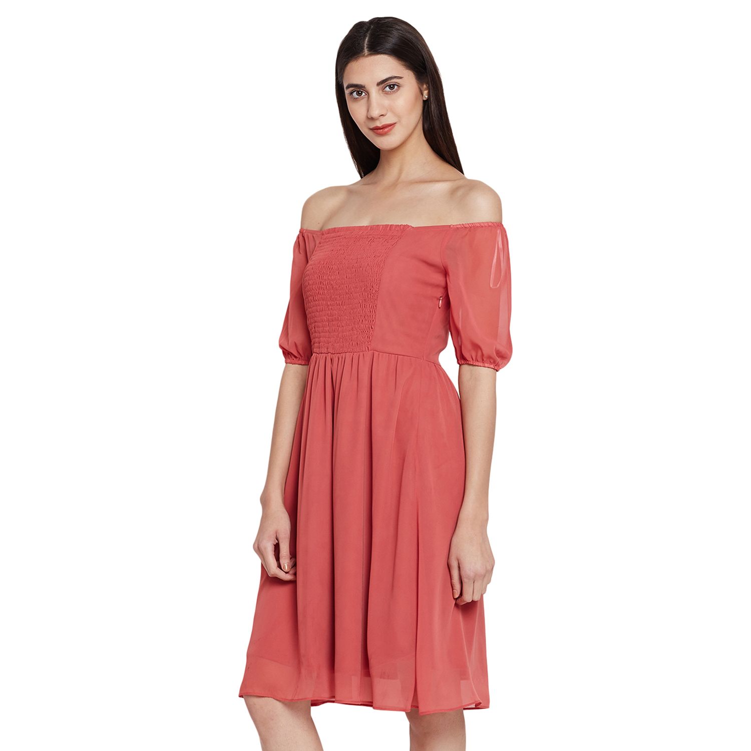 Femella Polyester Pink Dresses Buy Femella Polyester Pink Dresses Online at Best Prices in