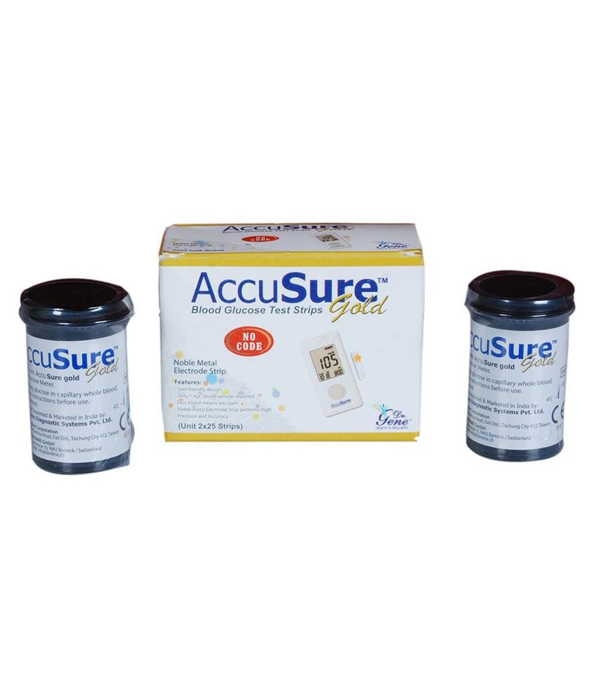     			ACCUSURE GOLD 50 STRIPS ONLY(Pack of 1x50)