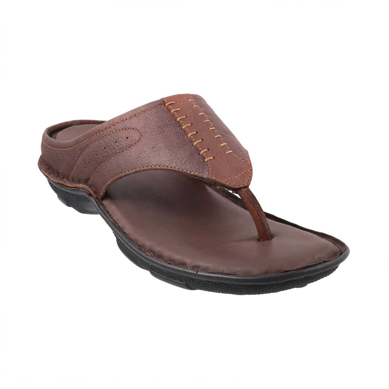 MOCHI MOCHI Men BROWN LEATHER BROWN Daily Slippers Price in India- Buy MOCHI MOCHI Men BROWN 