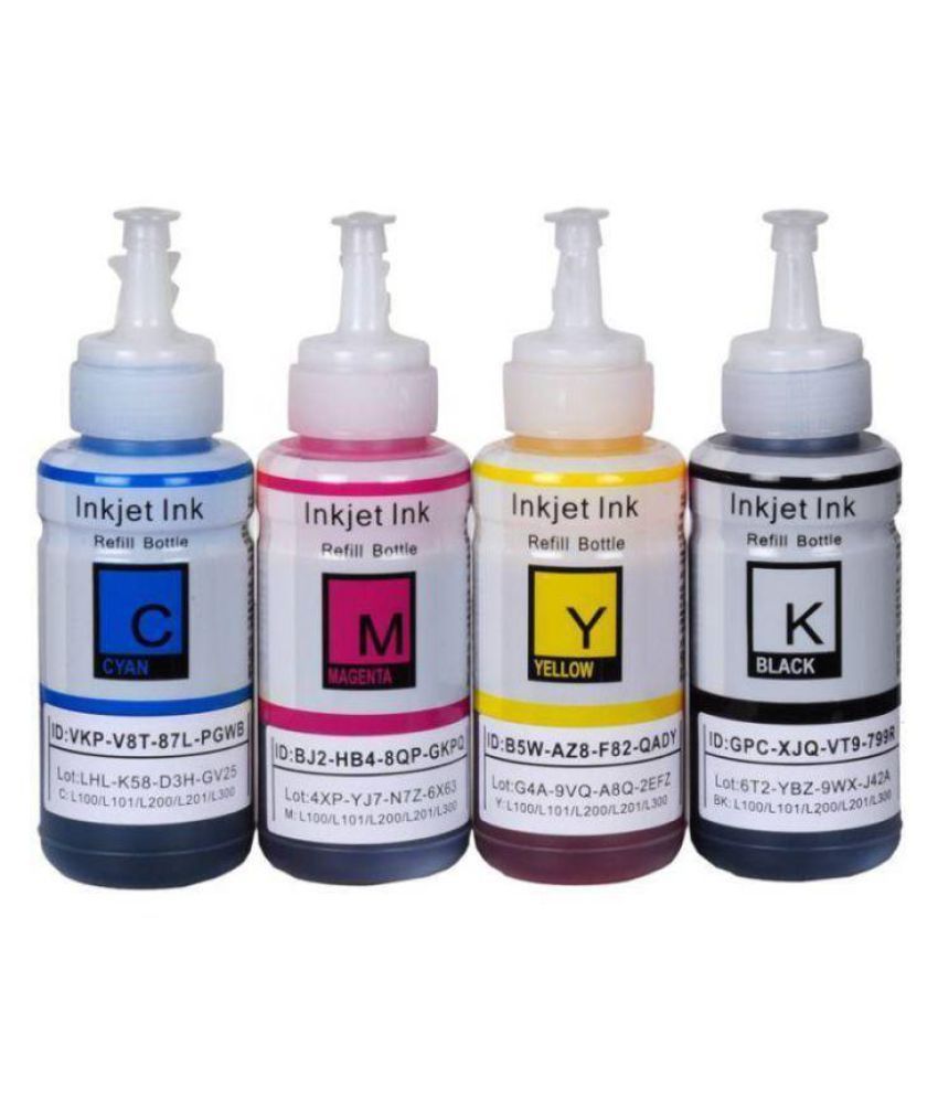 Print Cartridge Epson L380 Multicolor Pack of 4 Ink bottle for for