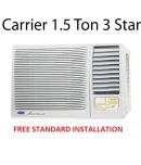 Carrier 1.5 Ton 3 Star Estrella 3S Window Air Conditioner White(2018 Model) Free Standard Installation