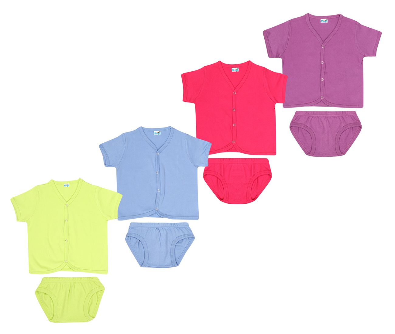     			Dongli Unisex Soft Cotton Set Dress (Pack of 4)