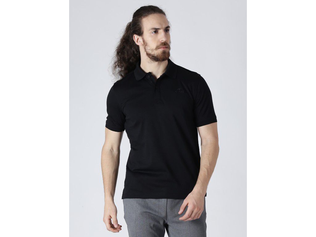 Alcis Mens Solid Black Polo T-Shirt