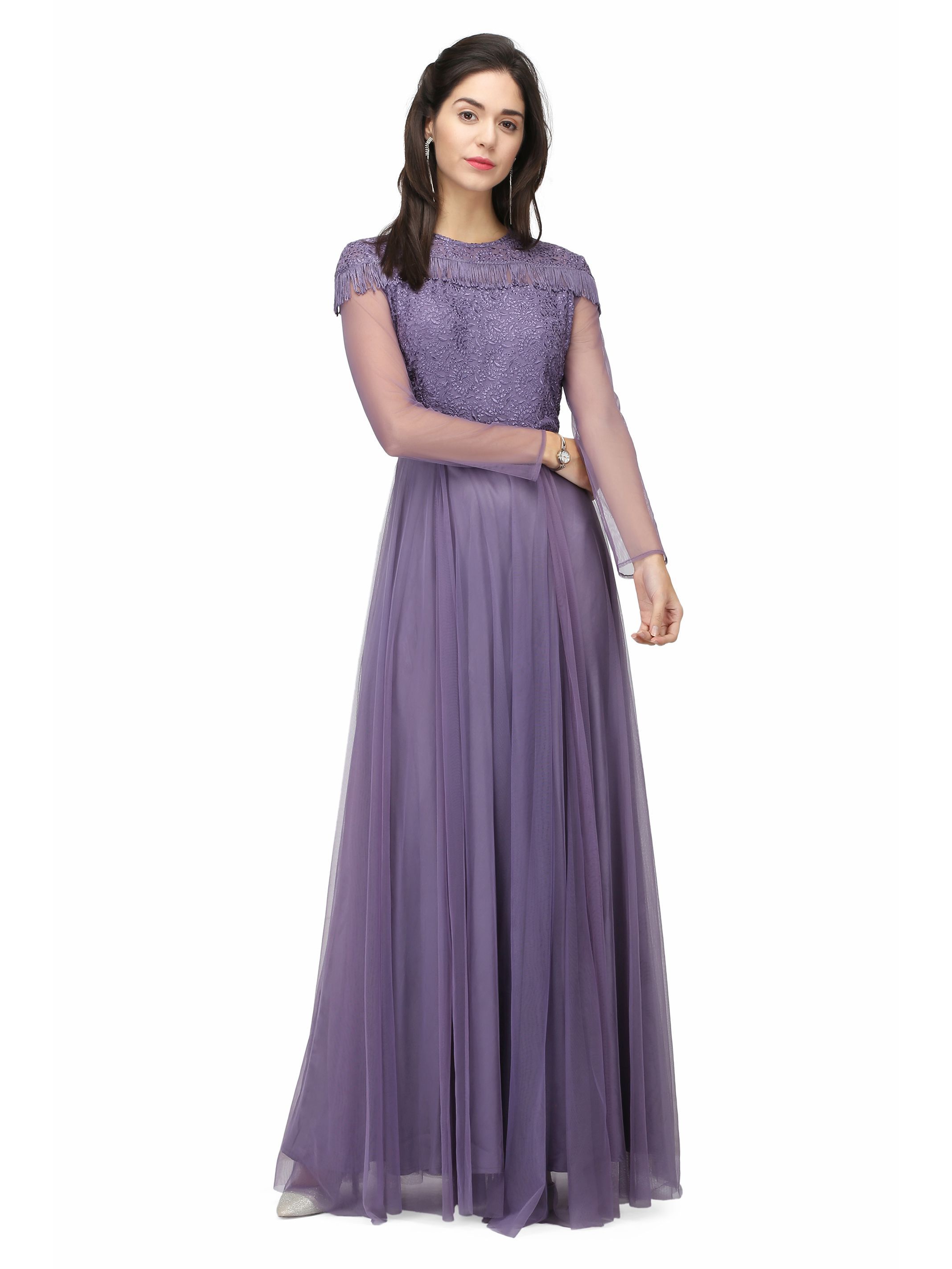 purple gown nykaa fashion