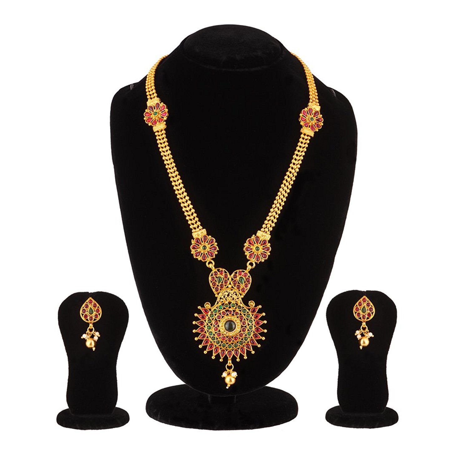 I Jewels Exquisite Long Haram Rani Haar Necklace Set For ...