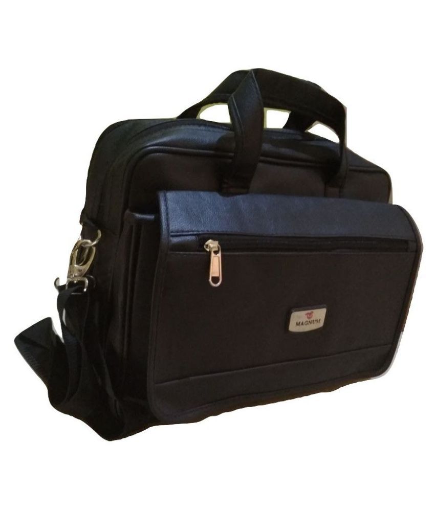 Magnum Black Leather Office Bag - Buy Magnum Black Leather Office Bag ...