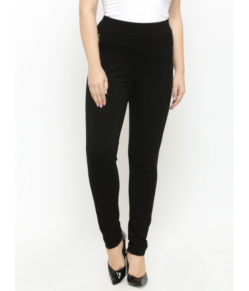 black cotton jeggings