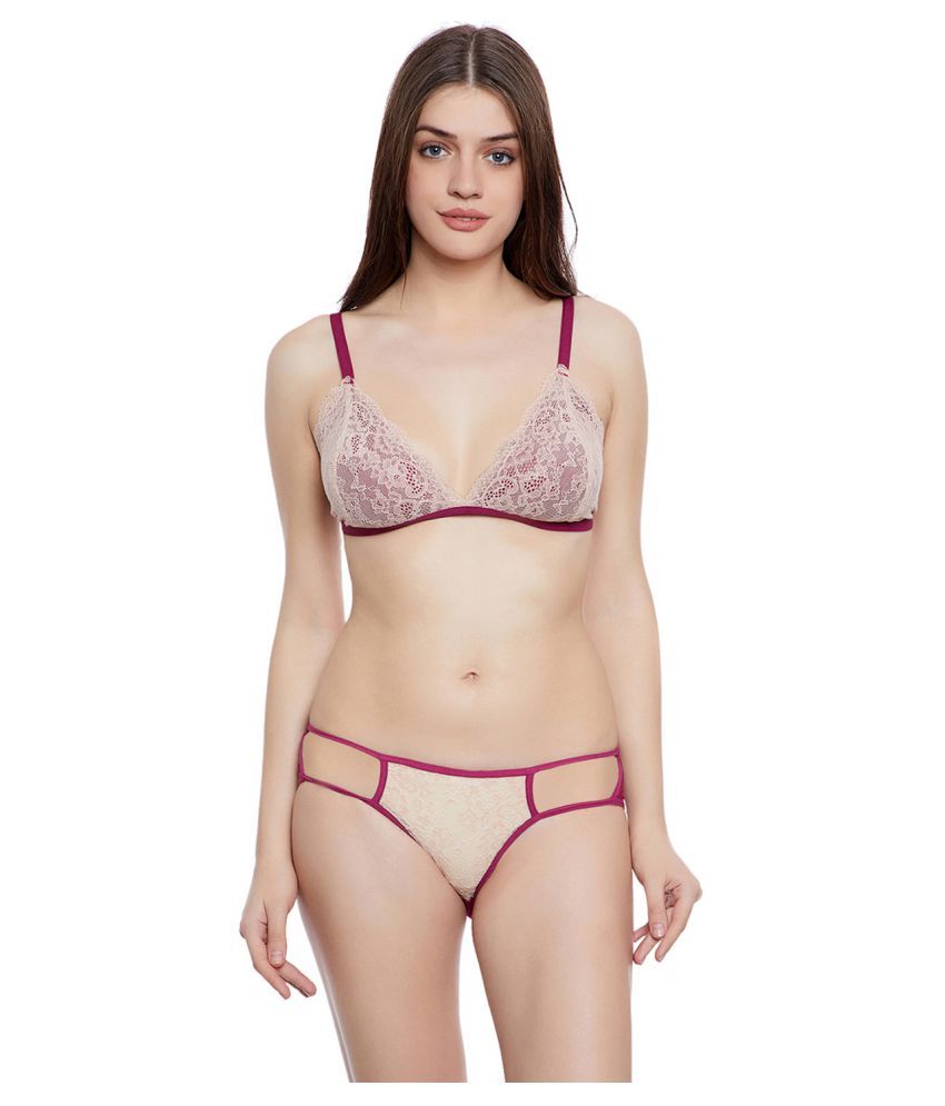 Buy Clovia Lace Bra and Panty Set Online at Best Prices in India Snapdeal