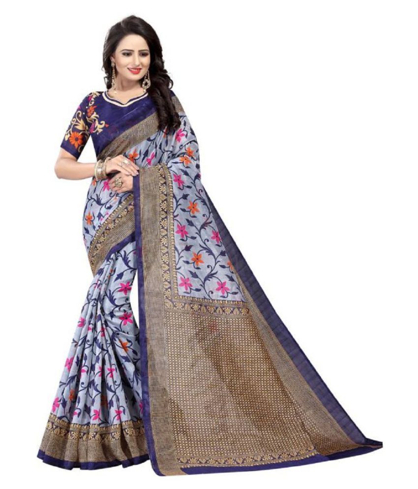     			Shree sai fashion Grey and Beige Bhagalpuri Silk Saree