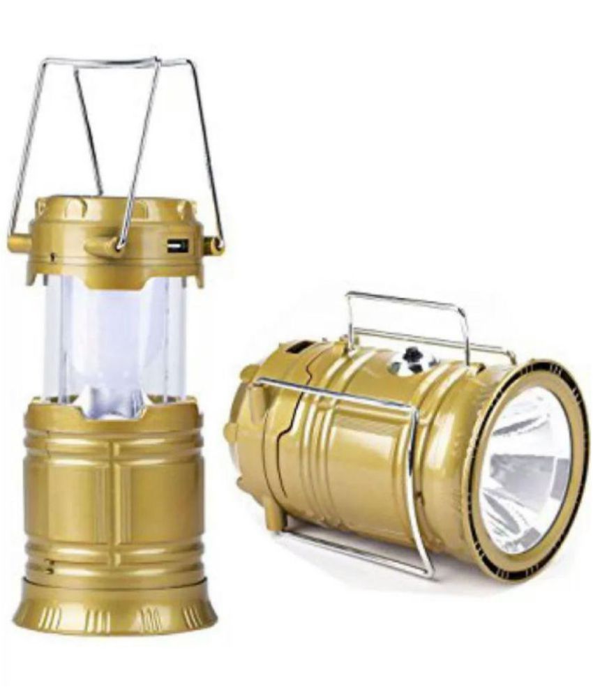 BABY GROW 12W Emergency Light Solar Lantern .Torch ,Mobile Charging Golden - Pack of 1