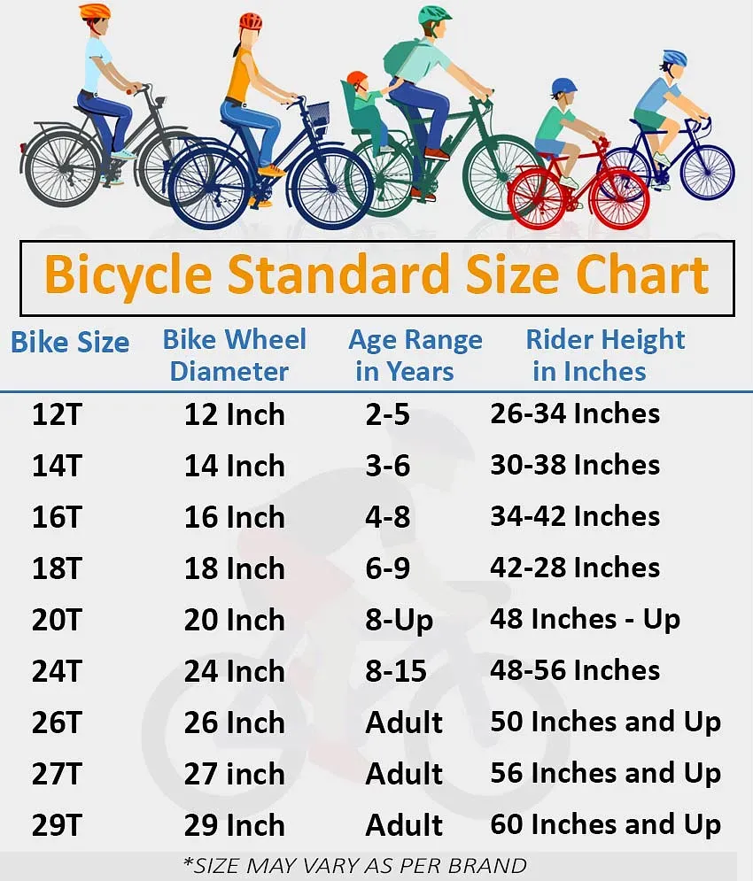 Pacific bike best sale size chart