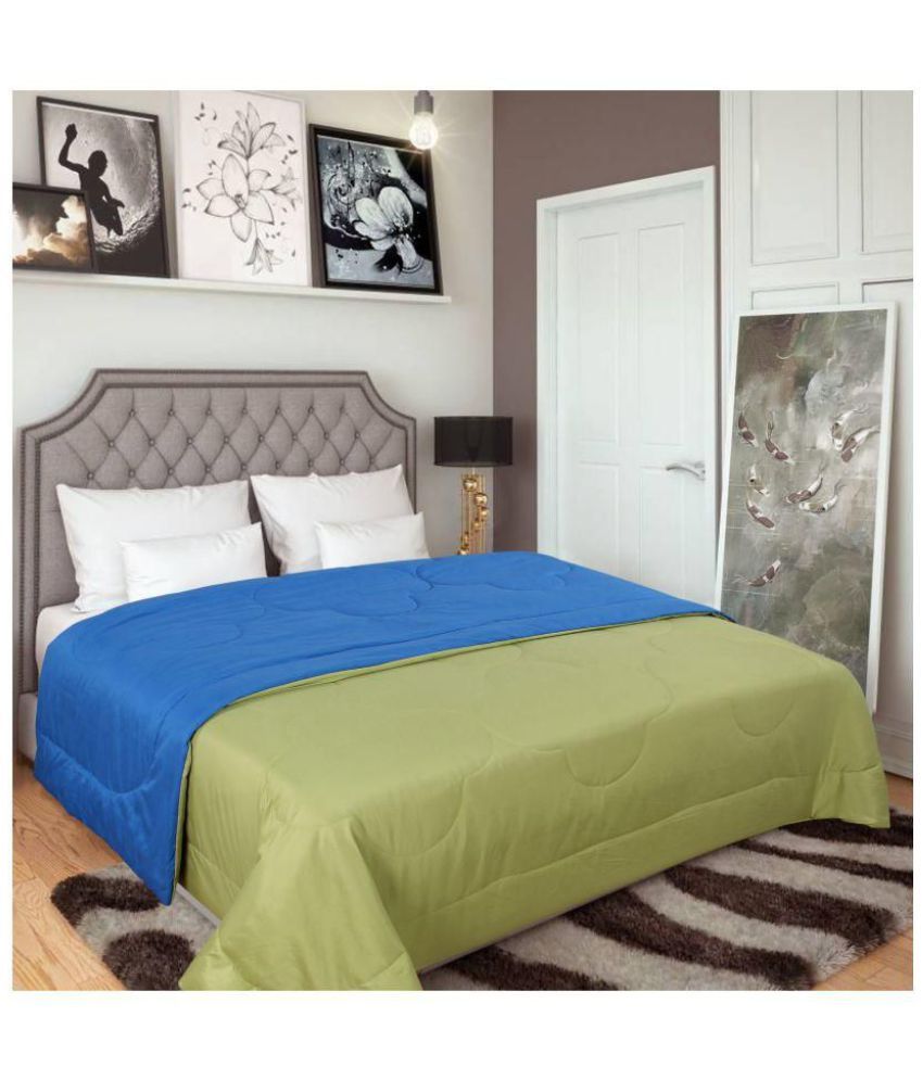 Recron Certified Double Cotton Plain Green Comforter Buy Recron