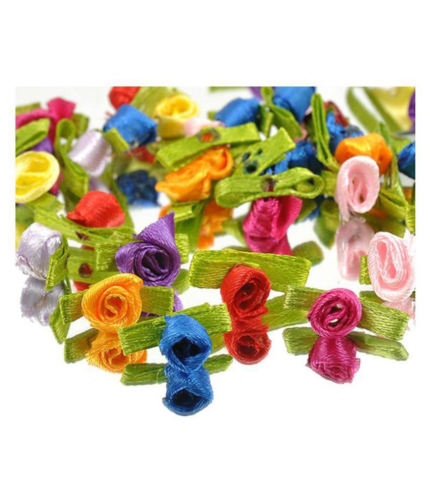 Nema Wedding Flower Satin Ribbon Rose - 100Pcs