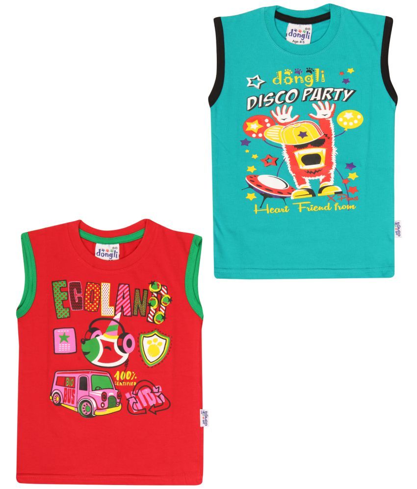     			Dongli Pack of 2 Boys 100% Cotton T-Shirt & Shorts ( Multi )