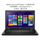 Acer Aspire E5-575-3203 Notebook ( 6th Gen - Core i3 - 4 GB RAM - 1TB HDD - 39.62cm(15.6) - Linux - BLACK