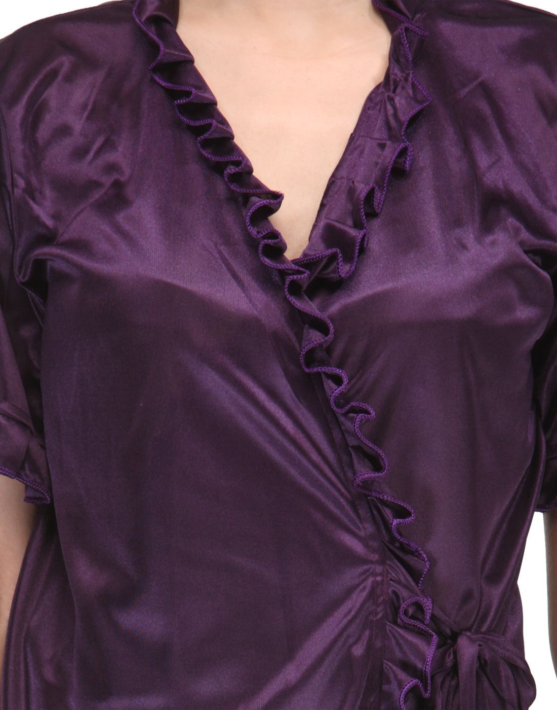 satin robe purple