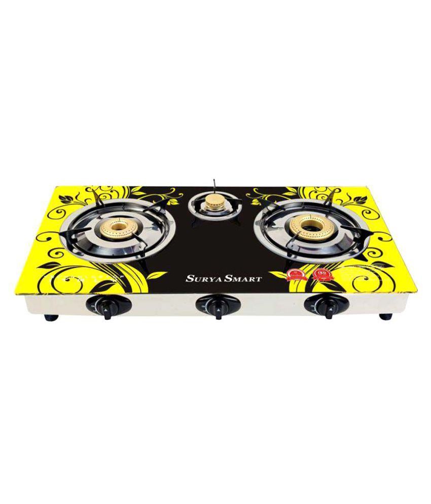 Surya Smart SS205Y 3 Burner Auto Gas Stove Price in India Buy Surya Smart SS205Y 3 Burner Auto