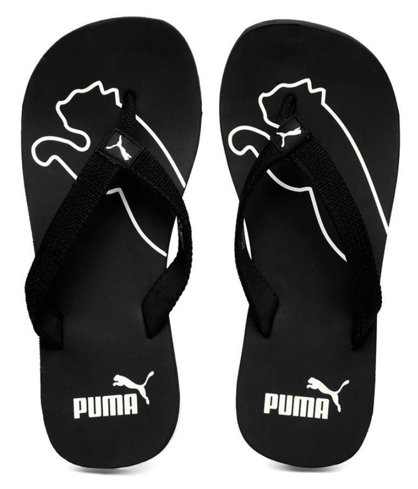 puma black thong flip flop