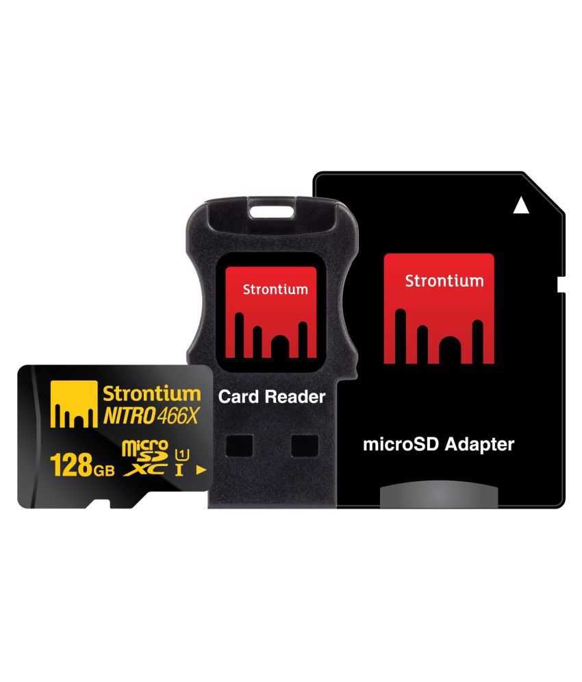     			Strontium Nitro 128GB MicroSDXC UHS-I Memory Card with Adapter and Card Reader Up to 70MB/s (SRN128GTFU1C)