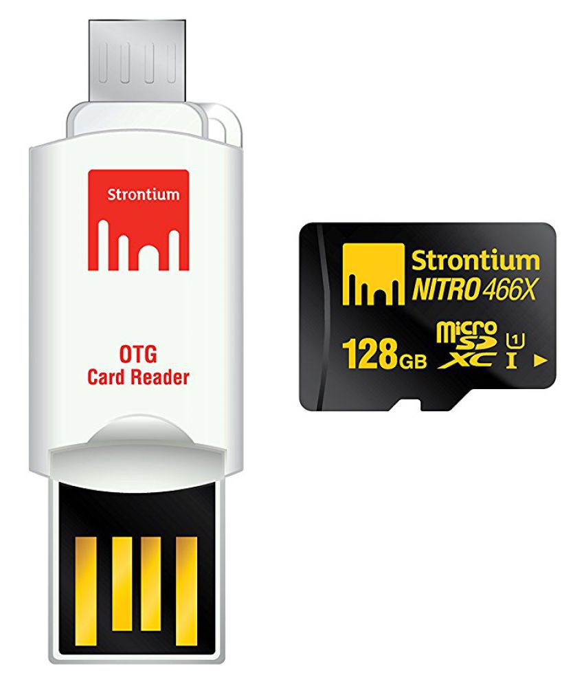     			Strontium Nitro 128GB MicroSDXC UHS-I Memory Card with OTG Card Reader Up to 70MB/s (SRN128GTFU1T)