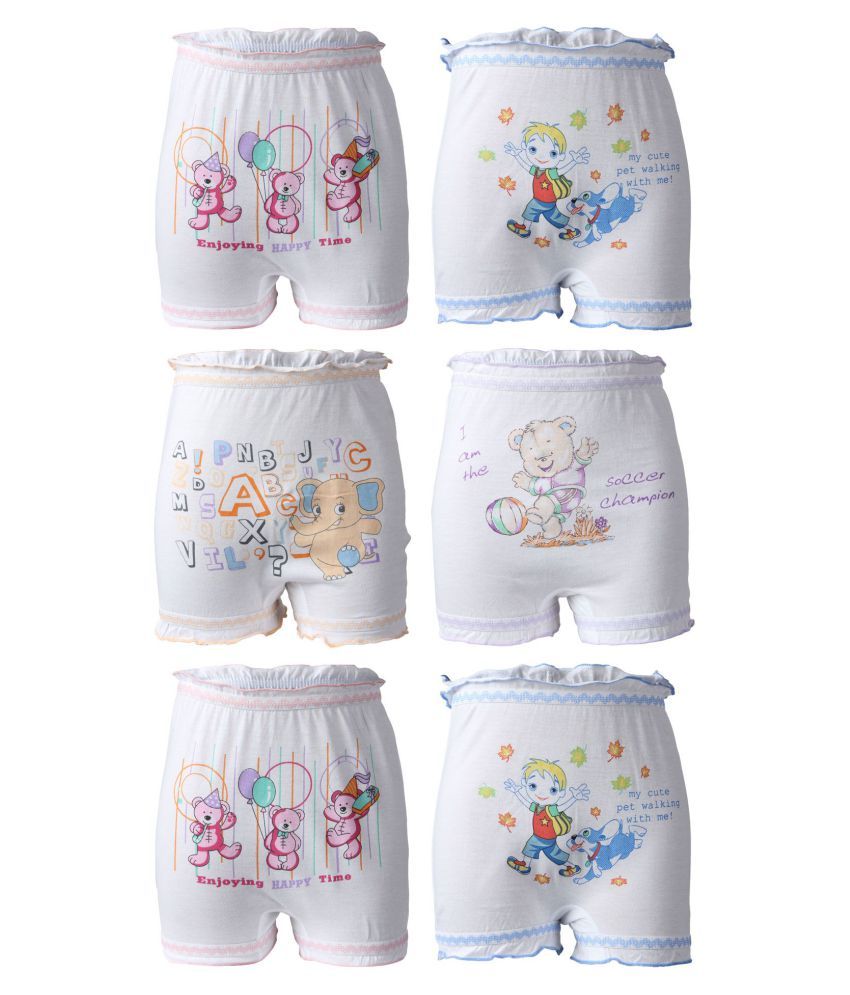     			Bodycare Pack of 6 Unisex for Baby 100% Cotton Bloomers ( White )