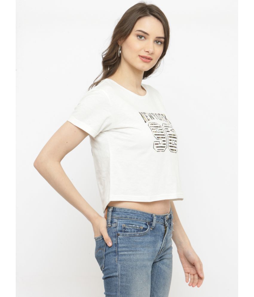 Buy plusS Cotton Off White T-Shirts Online at Best Prices in India ...
