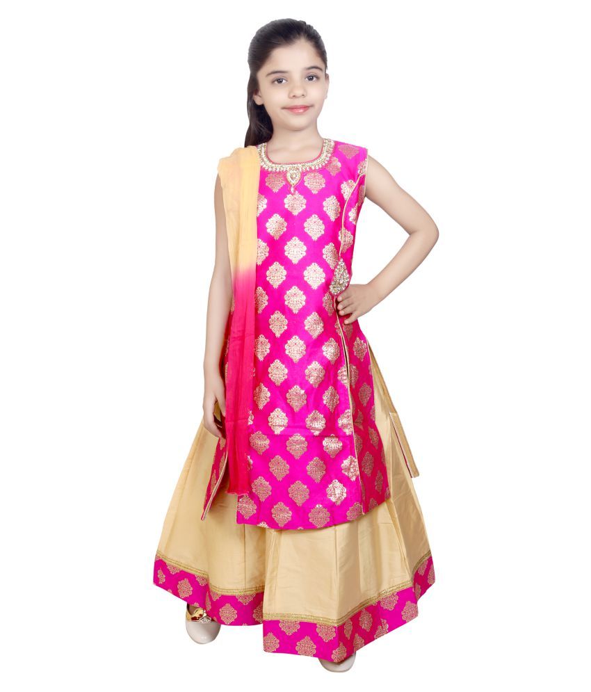 Kbkidswear Girl S Party Wear Kurta Patiala Suit With Dupatta Set