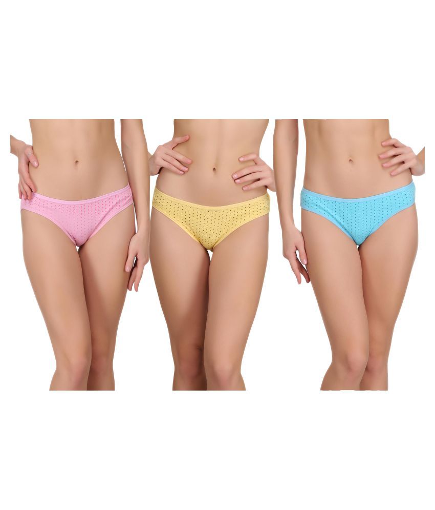     			Eve's Beauty Pack of 3 Cotton Women's Bikini Panties ( Multi Color )