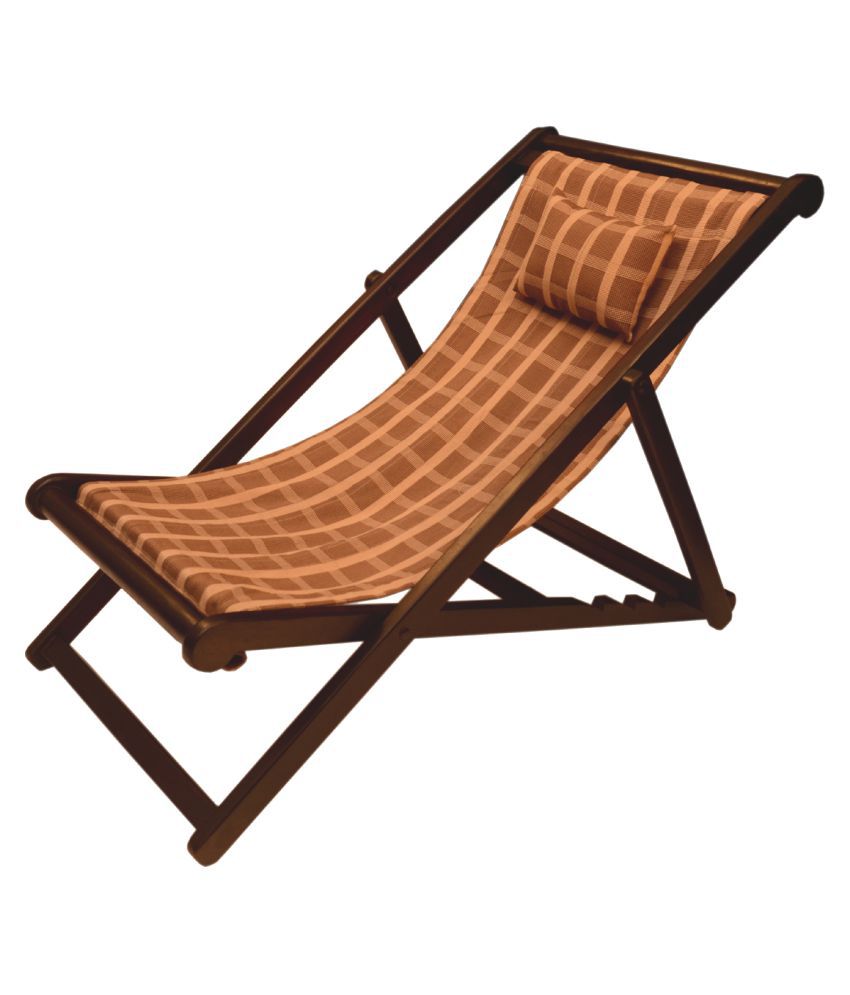 pawan fine arts brown color wooden relaxing chair with