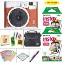 Fujifilm instax mini 90 Instant Film Camera + Fujifilm instax Film 20 Sheets + Extra Accessories Kit (Brown)