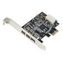 Syba SY-PEX30016 3 Port Firewire 1394B & 1394A PCIe 1.1 x1 Card TI XIO2213B Chipset