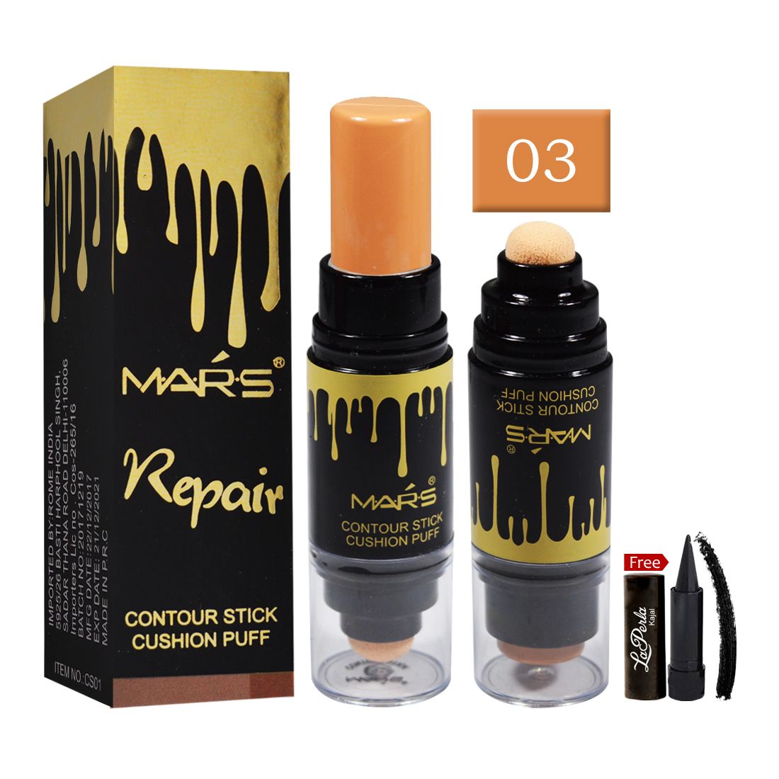     			Mars Repair Contour Cushion Puff 03 Stick Concealer Multicolor 28 gm