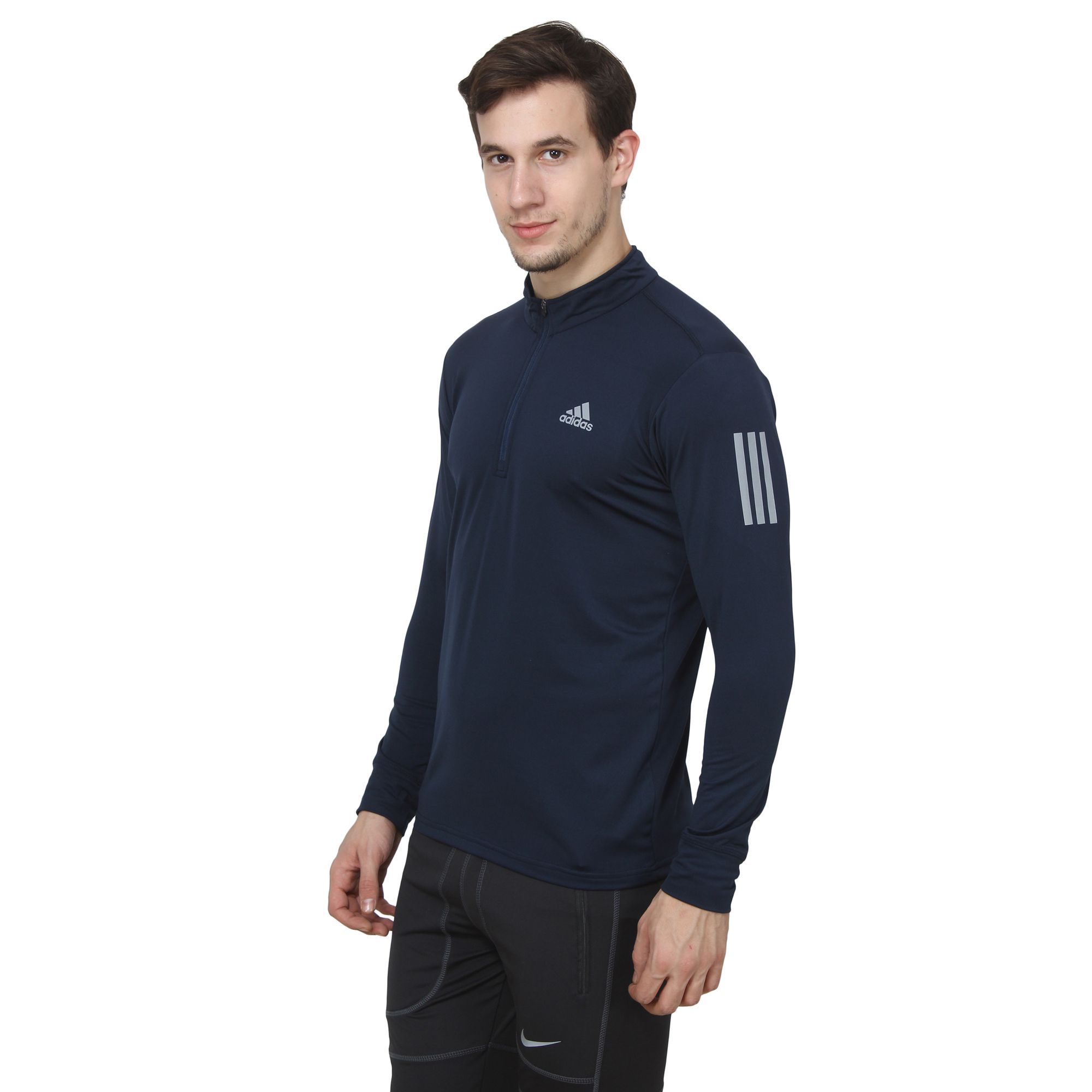 Adidas Navy High Neck T-Shirt - Buy 