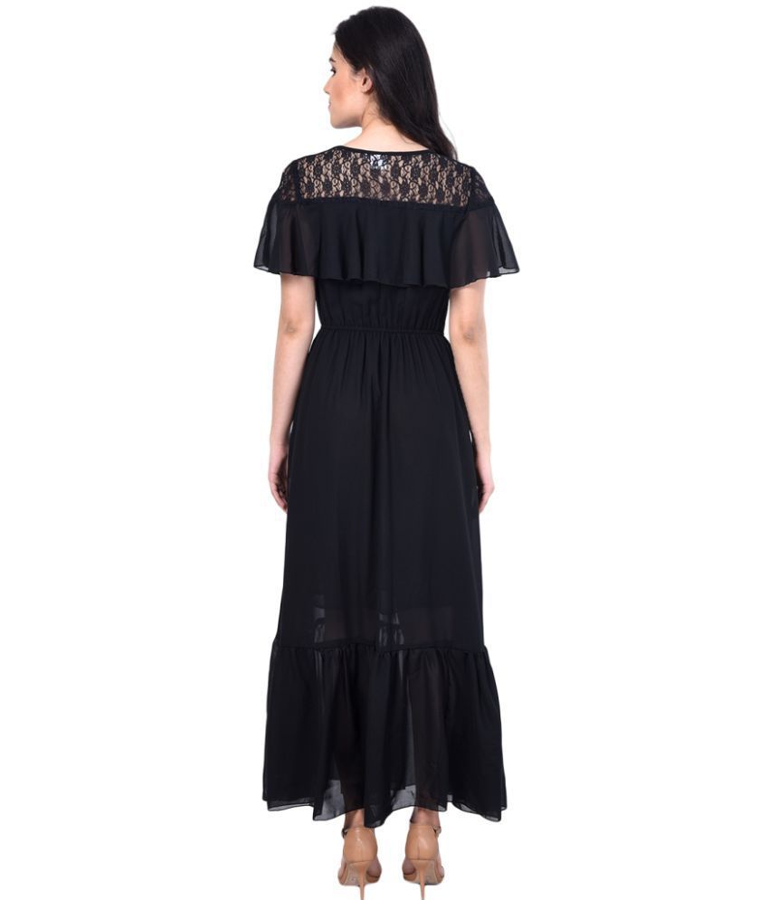 raabta fashion black georgette dresses