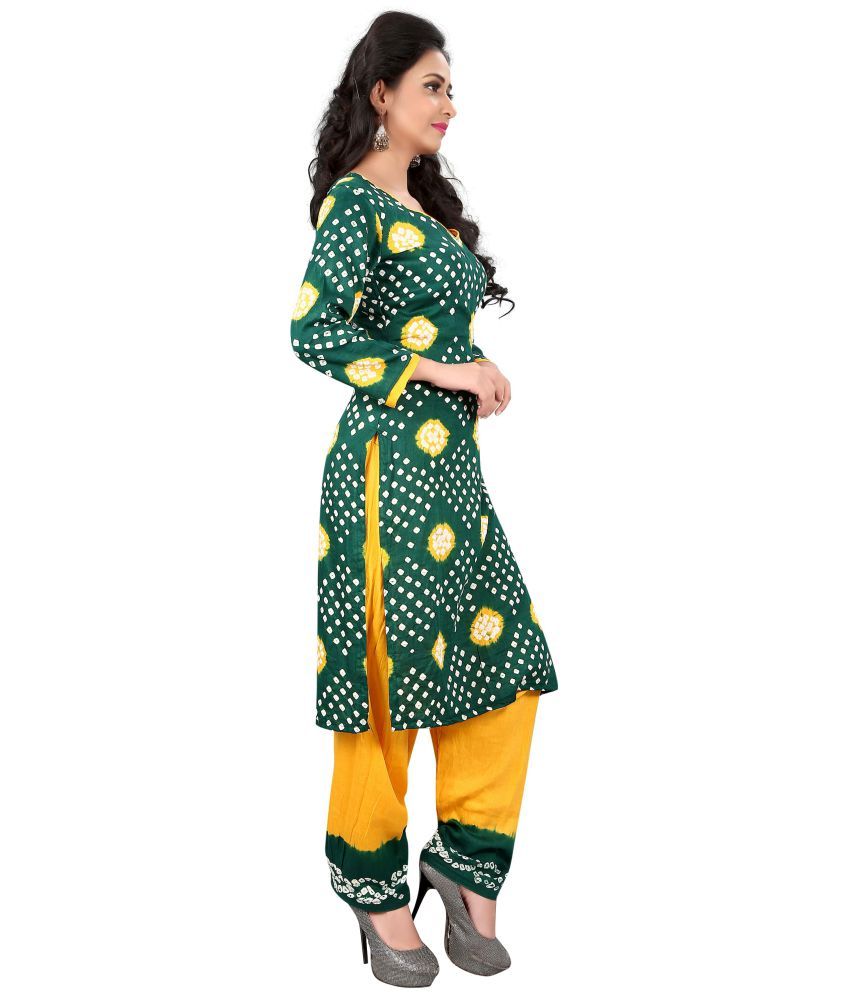 Sondarya Bandhani Multicoloured Cotton Dress Material Buy Sondarya