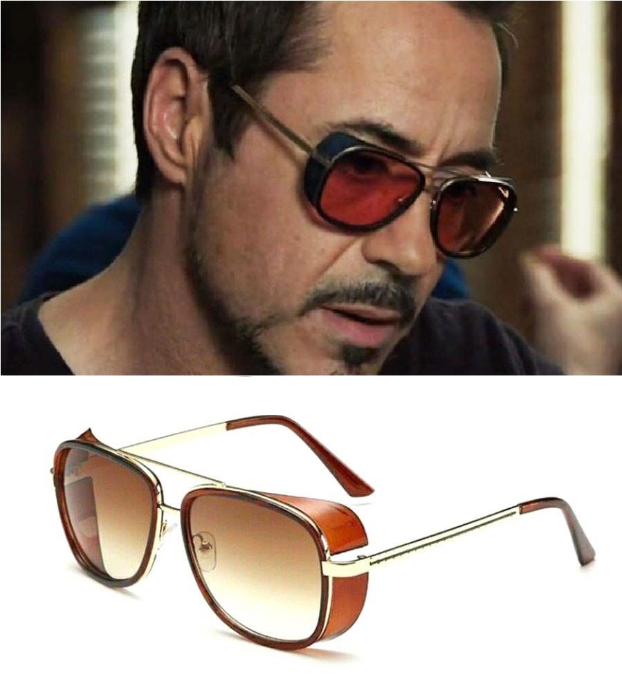 Positive Brown Pilot Sunglasses ( Tony Stark ) - Buy Positive Brown