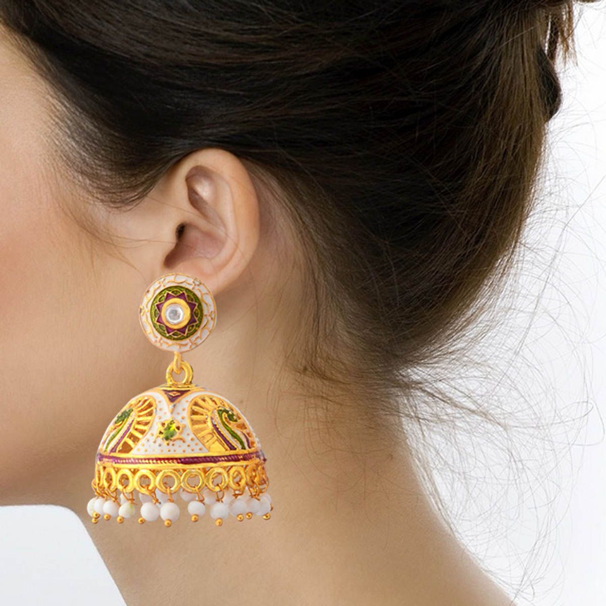 Traditional Meenakari gold plated tokri 