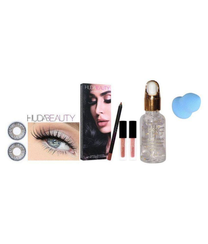 Huda Beauty Sterling Gray Lenss&Lip Set Liquid Lipstick ,Mac Smoothing