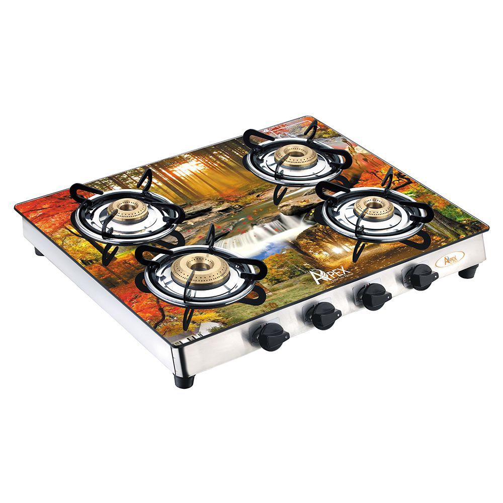 Apex Designer Four Omega Waterfall 4 Burner Manual Gas Stove