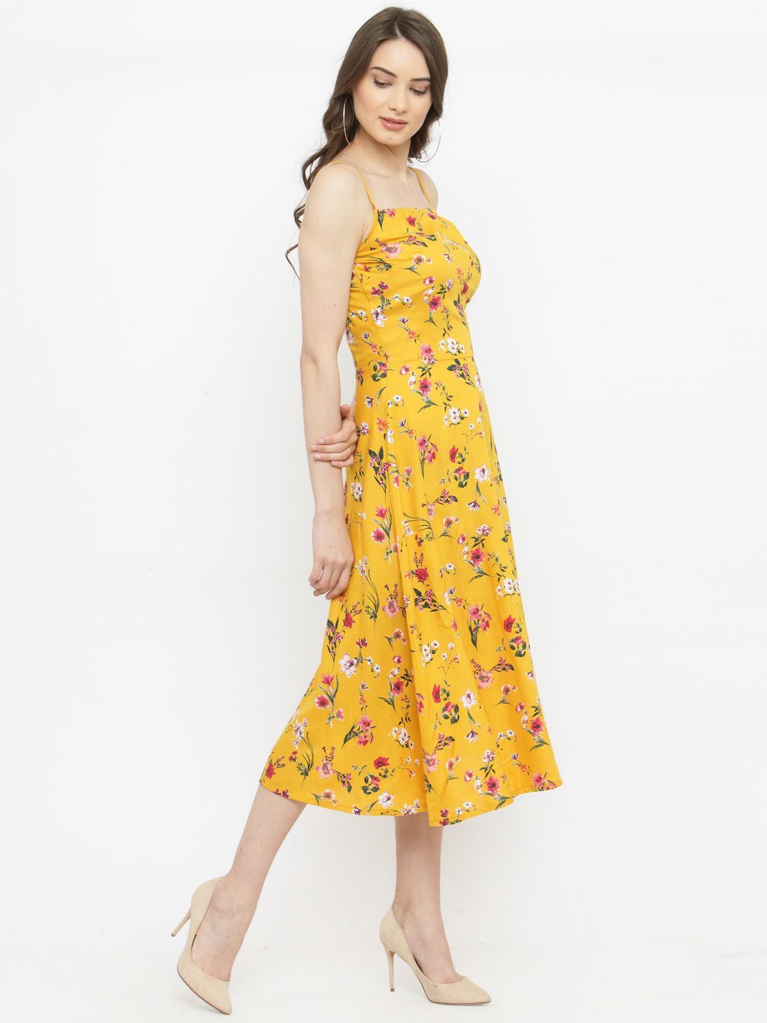 PlusS Polyester Yellow Dresses - Buy PlusS Polyester Yellow Dresses Online at Best Prices in 