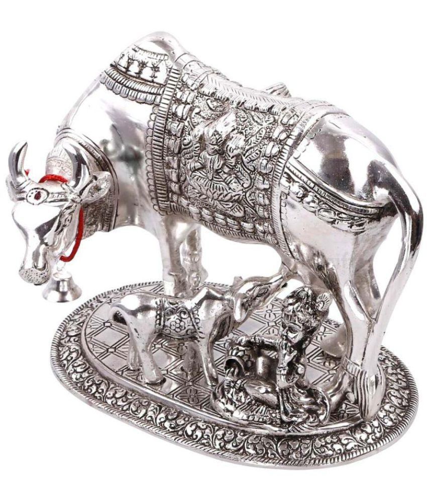     			Haridwar Astro  White Metal Kamdhenu Cow & Calf