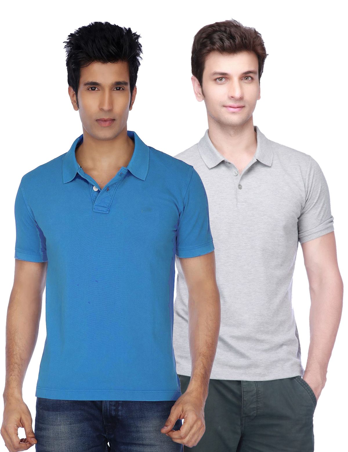     			FUNKY GUYS Multicolor Slim Fit Polo T Shirt Pack of 2