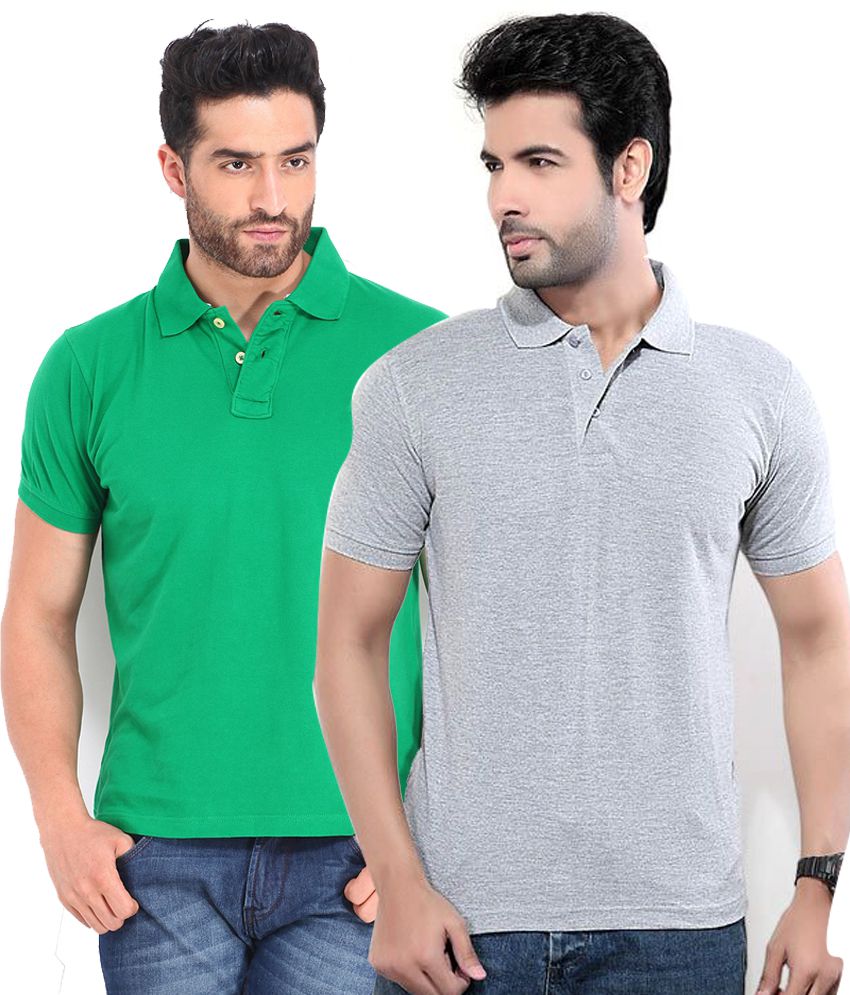 FUNKY GUYS Multicolor Slim Fit Polo T Shirt Pack of 2 - Buy FUNKY GUYS ...
