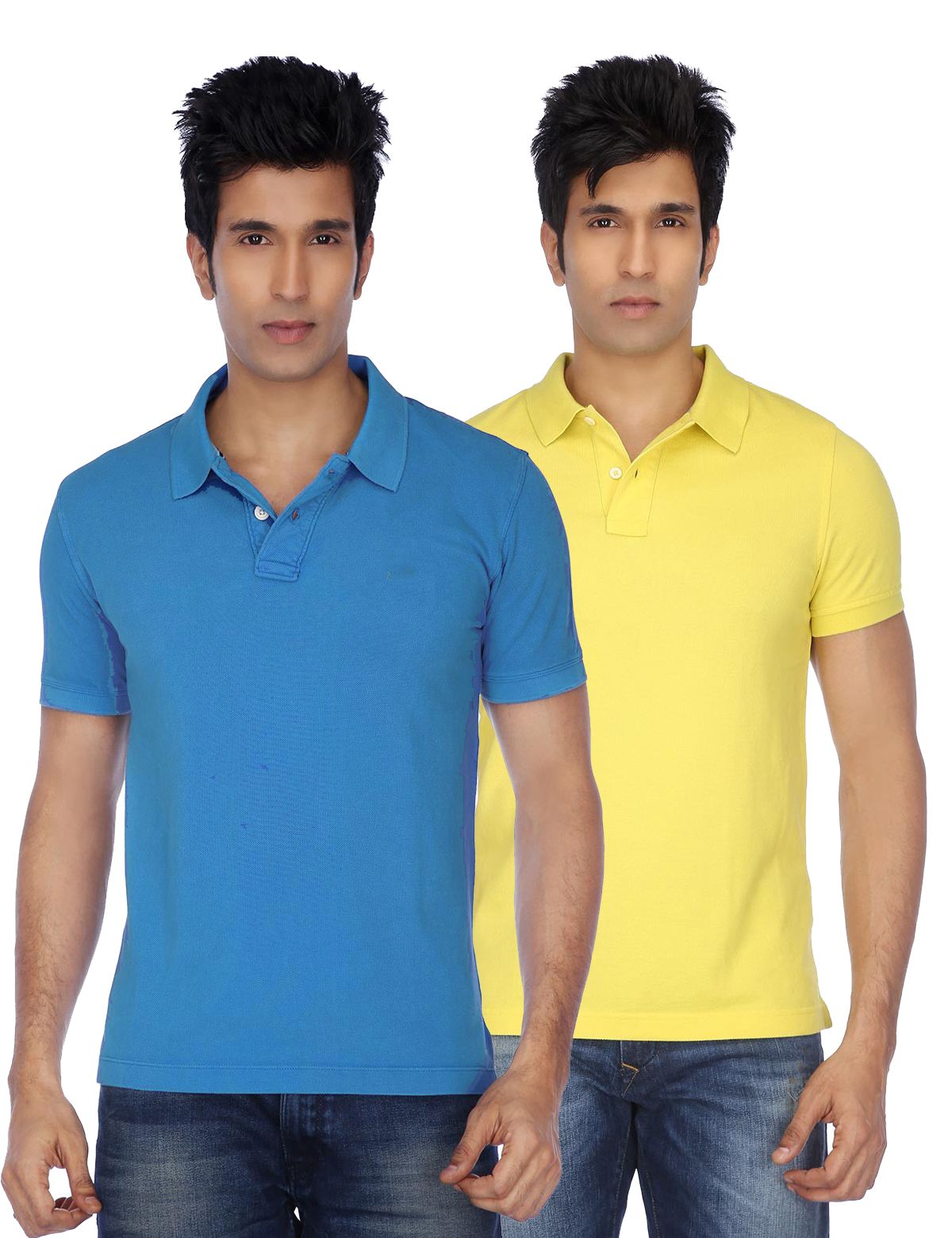     			FUNKY GUYS Multicolor Slim Fit Polo T Shirt Pack of 2