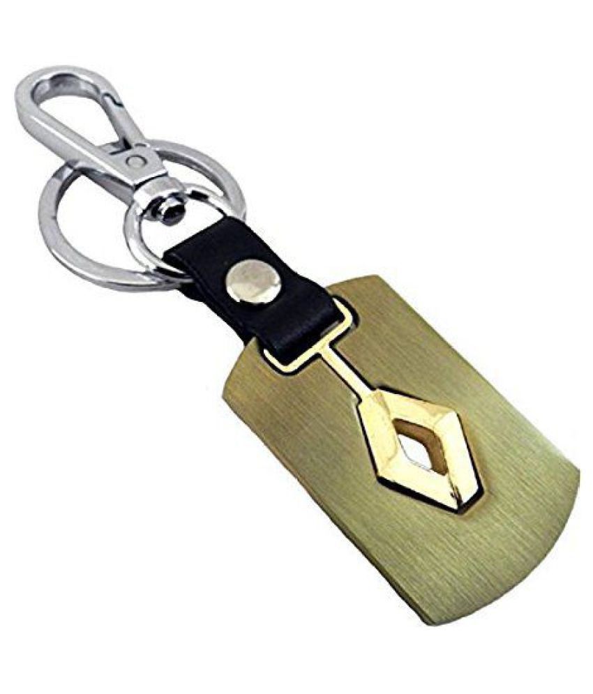     			Americ Style Renault  Golden Metal Swinging Logo Locking Locking Key Chain  (Gold)